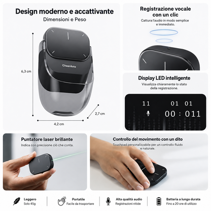 Mervani ClickPad Pro™ – 4-in-1 Bluetooth-Maus mit abnehmbarem Touchpad