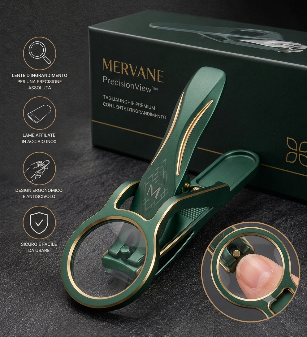 Mervane PrecisionView™ – Tagliaunghie Premium con Lente d'Ingrandimento